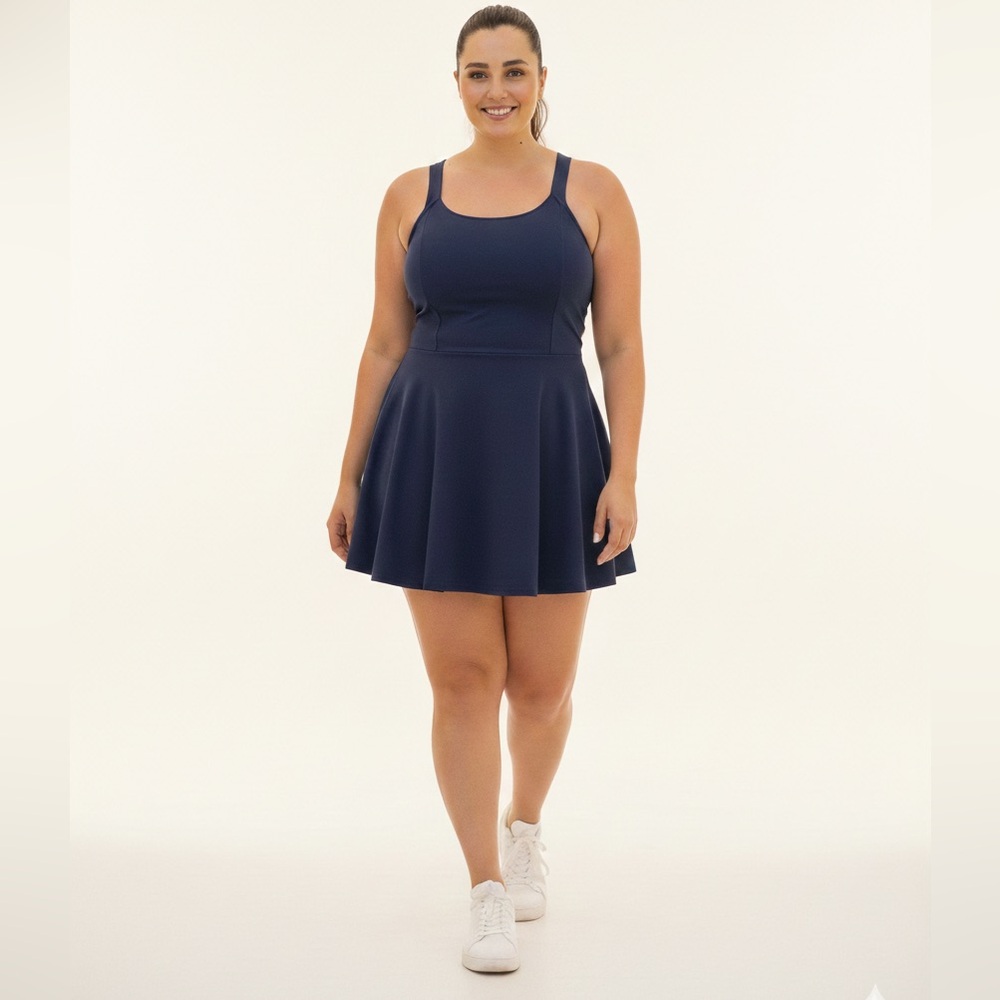 Antonio Melani Courtside Tennis Active Dress - Indigo Blue - Size Large NWT